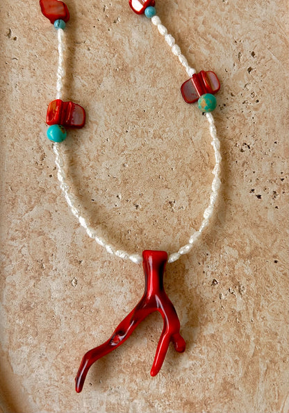 Red Coral Tide Necklace