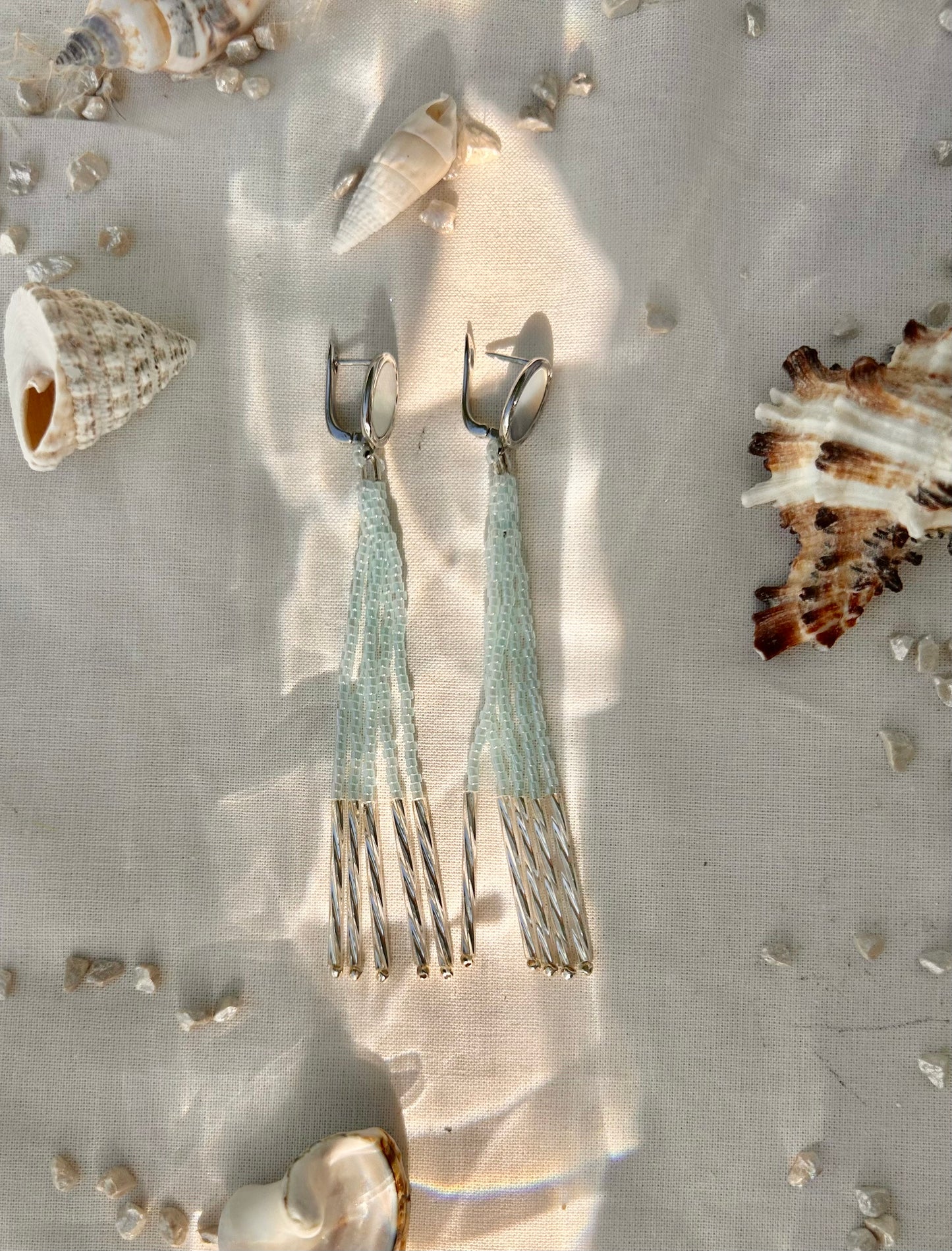 Aqua Pearl Earrings