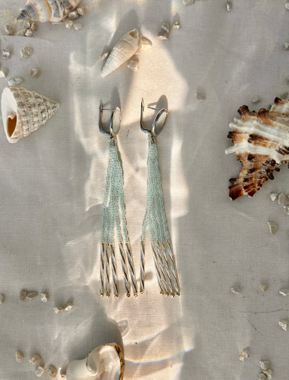Aqua Pearl Earrings