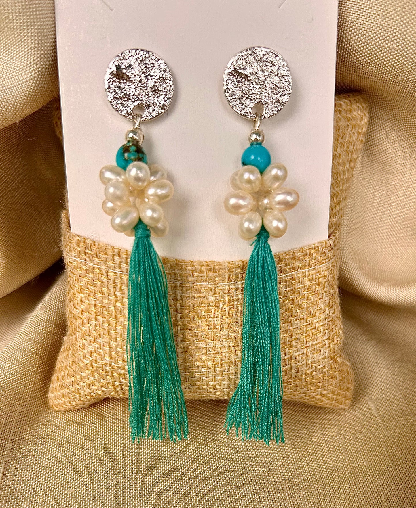 Ocean Flower Tassel Earrings